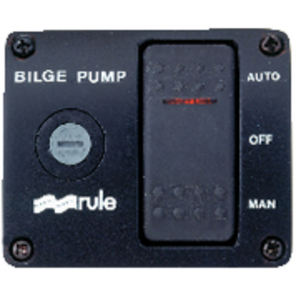 Rule 3-Way Bilge Panel Lighted Rocker Switch Panel 12V 43